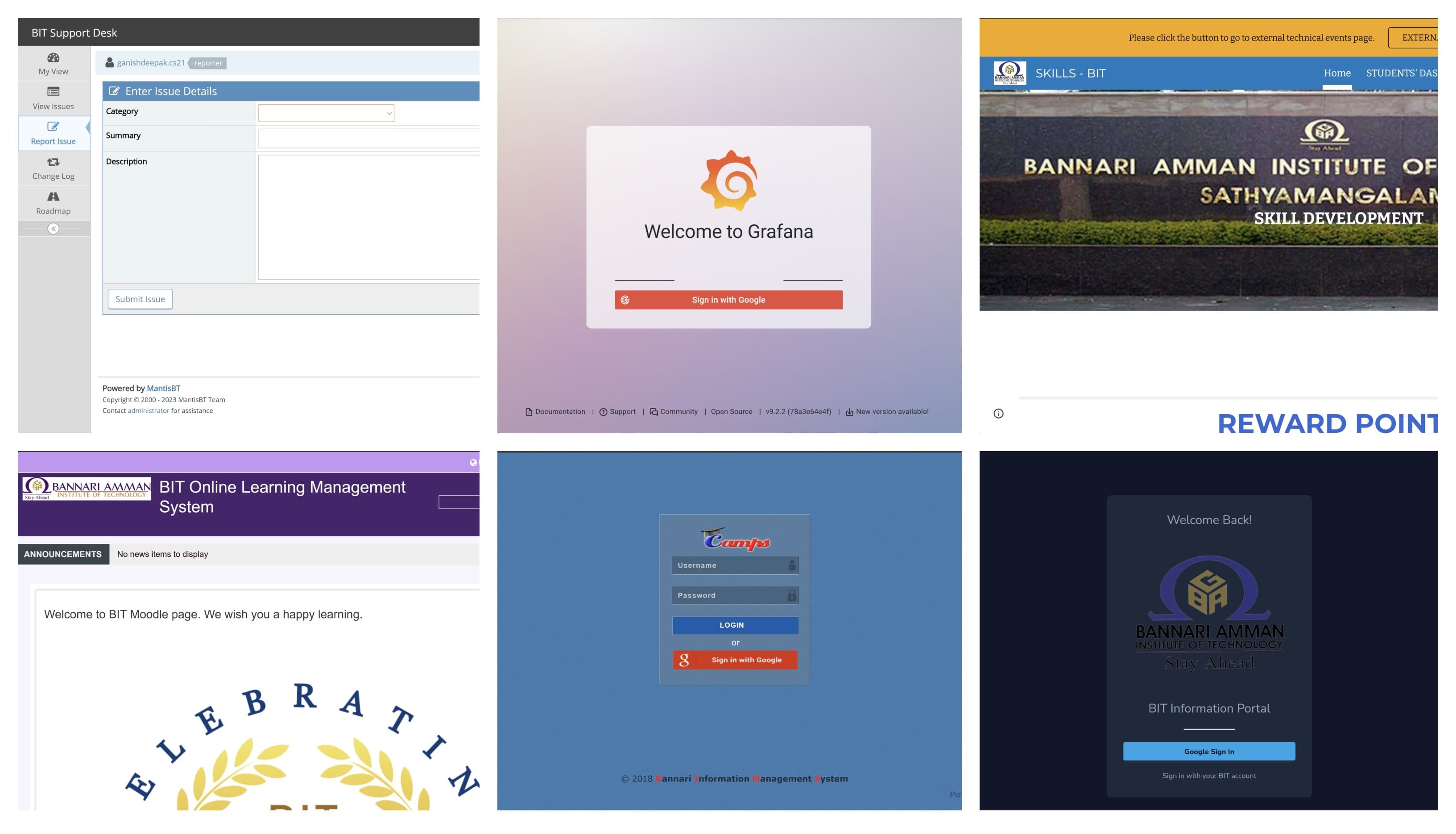 Collage of fragmented portals